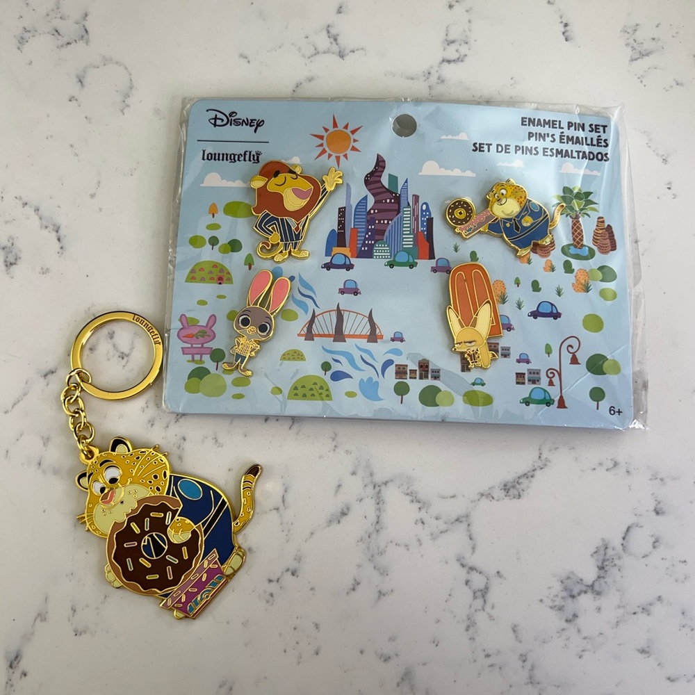Disney Zootopia Pin and Keychain set by Loungefly
